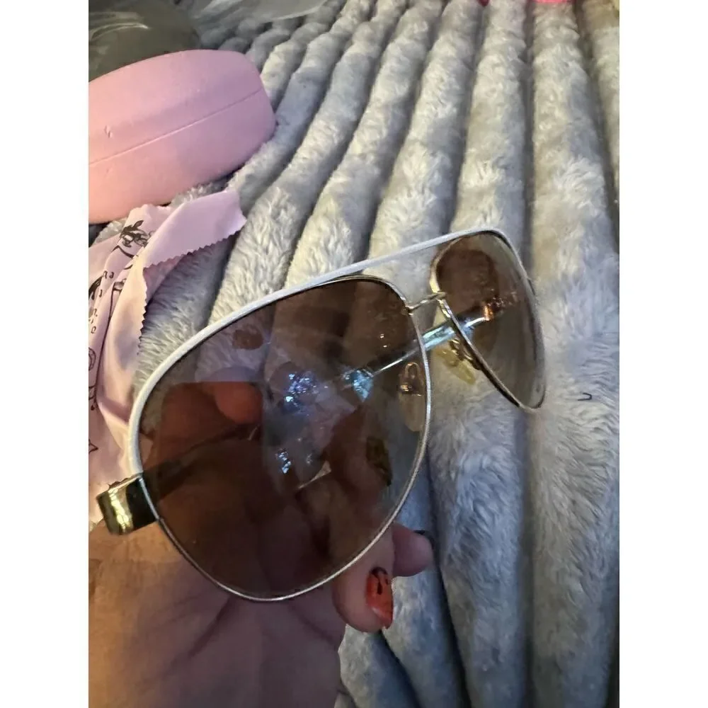 Vintage juicy shades of couture regal white aviator Designer sunglasses